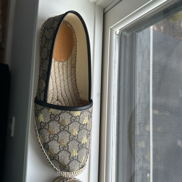 Gucci GG Supreme Bee Espadrilles Shoes size 38.5 - Picture 2 of 4